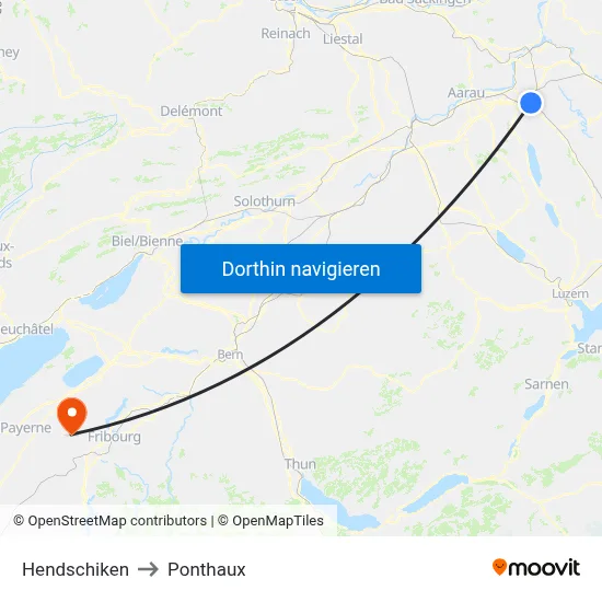 Hendschiken to Ponthaux map