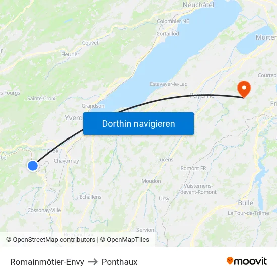 Romainmôtier-Envy to Ponthaux map