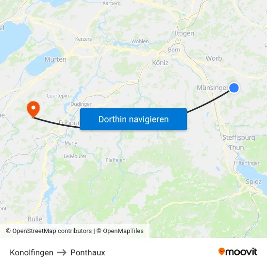 Konolfingen to Ponthaux map