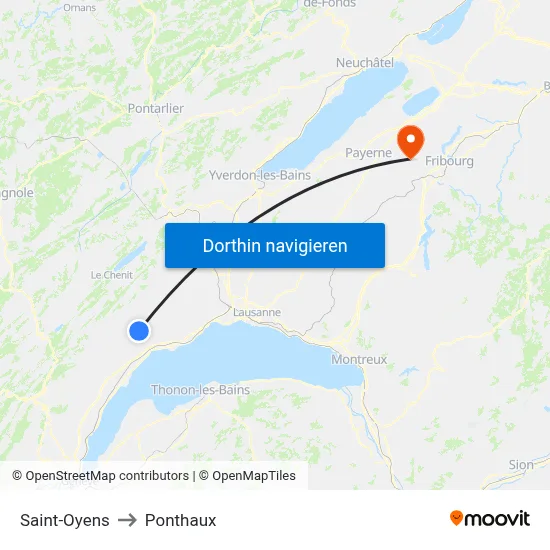 Saint-Oyens to Ponthaux map