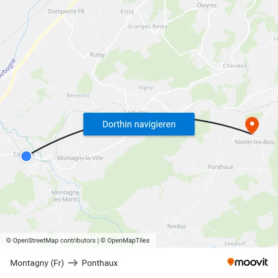 Montagny (Fr) to Ponthaux map