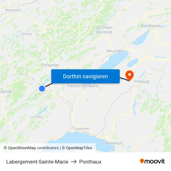 Labergement-Sainte-Marie to Ponthaux map