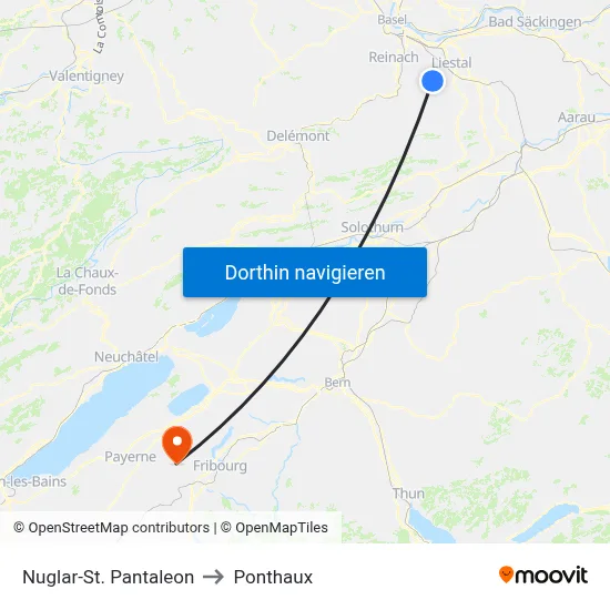 Nuglar-St. Pantaleon to Ponthaux map