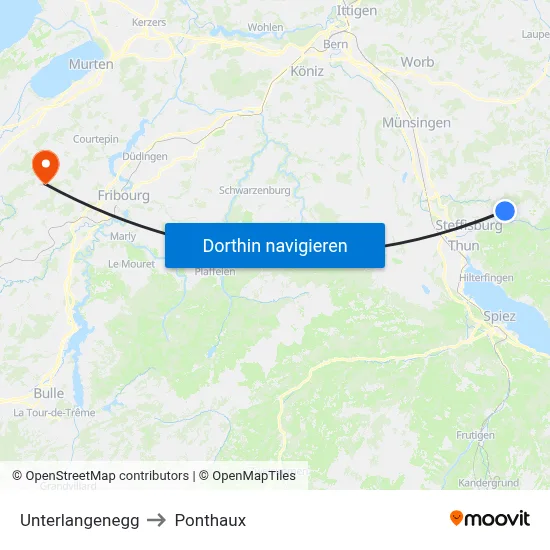 Unterlangenegg to Ponthaux map