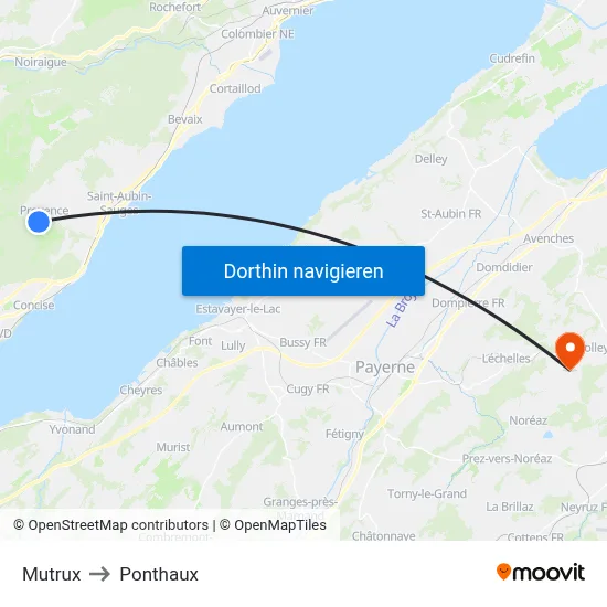 Mutrux to Ponthaux map