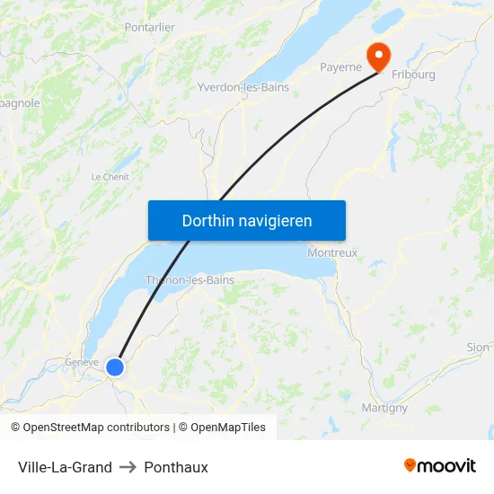 Ville-La-Grand to Ponthaux map