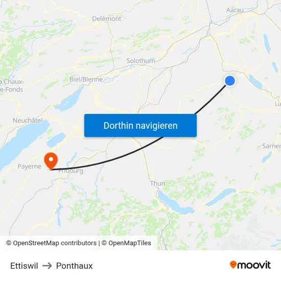 Ettiswil to Ponthaux map