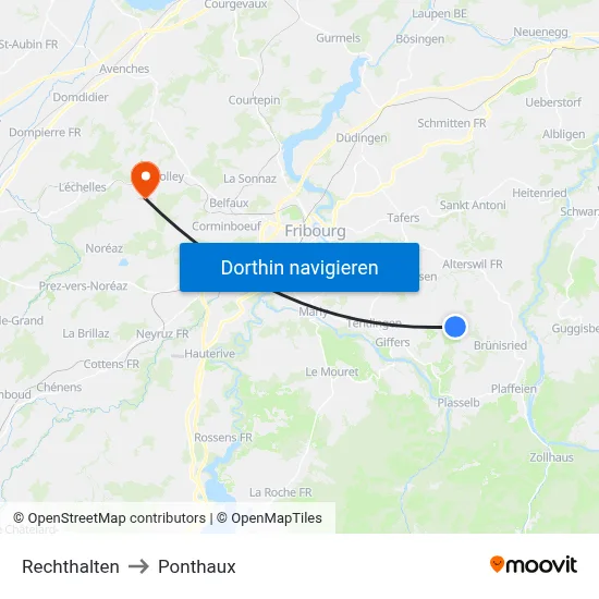 Rechthalten to Ponthaux map