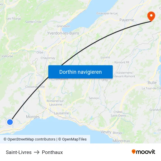 Saint-Livres to Ponthaux map