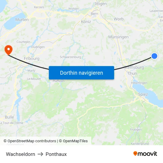 Wachseldorn to Ponthaux map