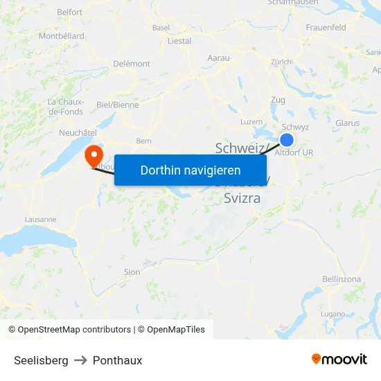 Seelisberg to Ponthaux map