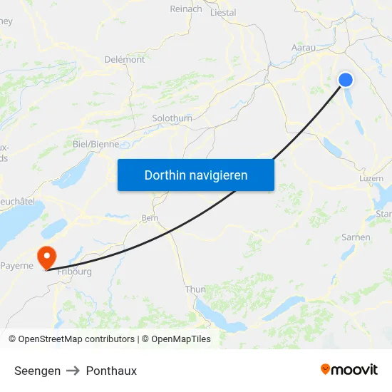Seengen to Ponthaux map