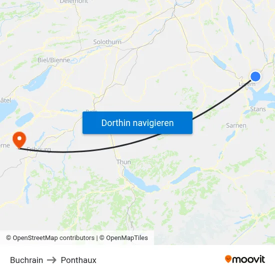 Buchrain to Ponthaux map