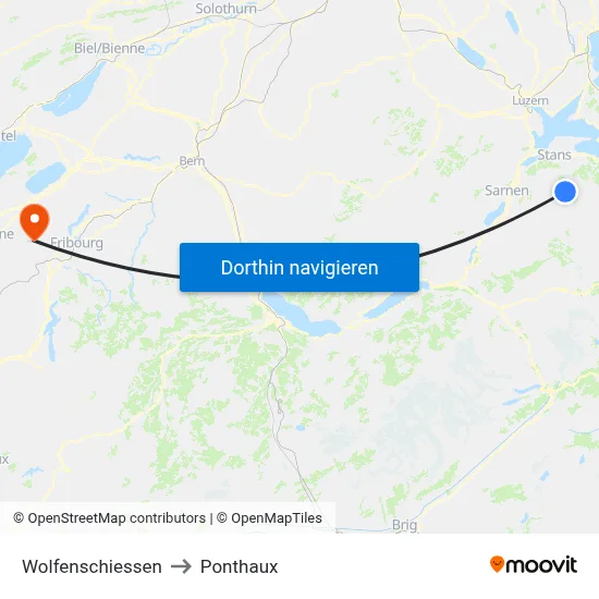Wolfenschiessen to Ponthaux map