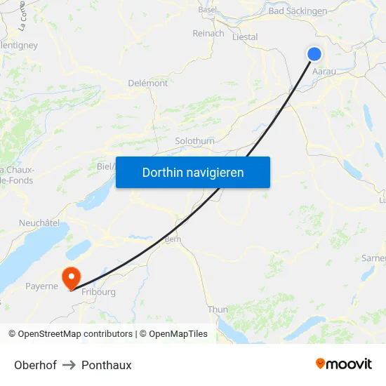 Oberhof to Ponthaux map