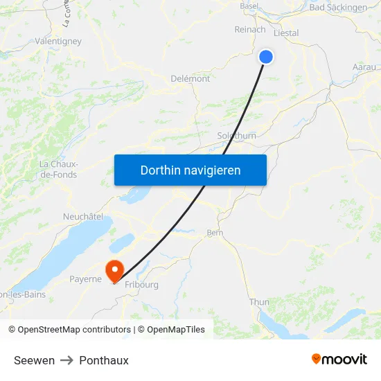 Seewen to Ponthaux map