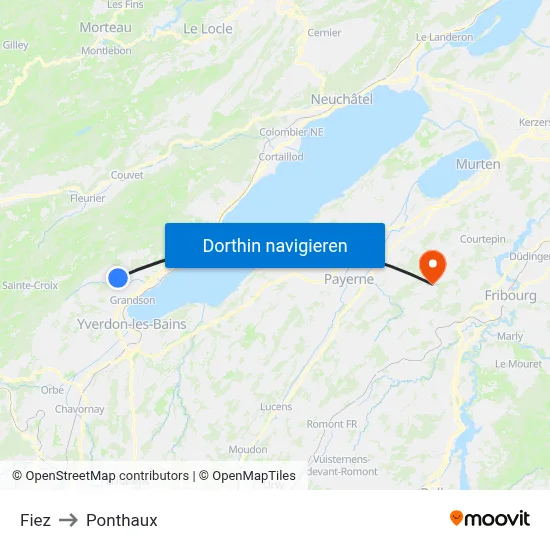 Fiez to Ponthaux map