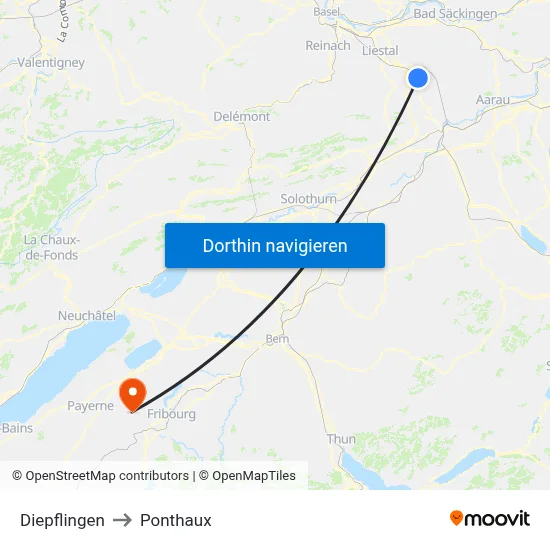 Diepflingen to Ponthaux map