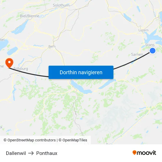Dallenwil to Ponthaux map