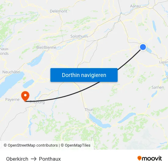 Oberkirch to Ponthaux map