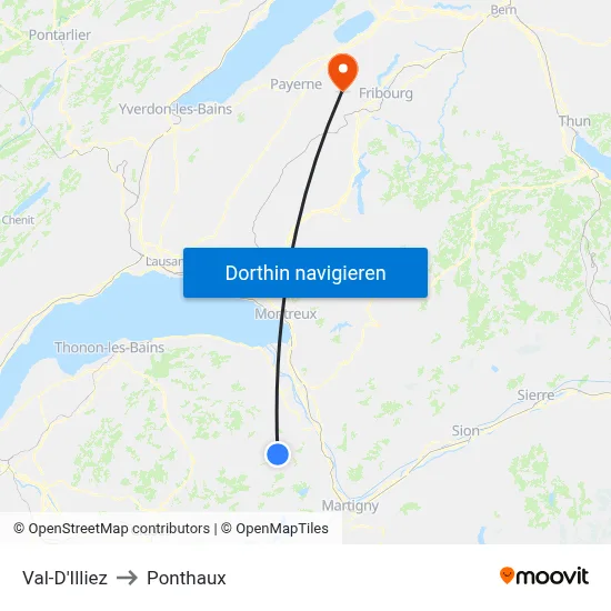 Val-D'Illiez to Ponthaux map