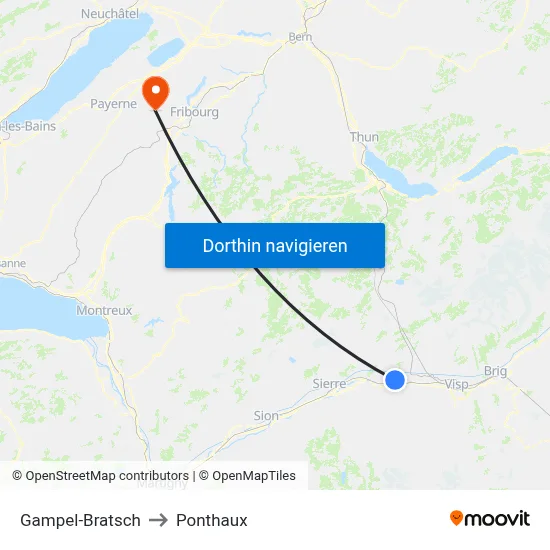 Gampel-Bratsch to Ponthaux map