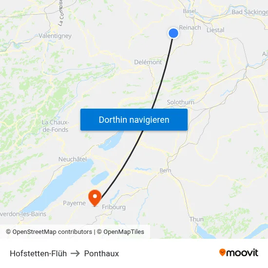 Hofstetten-Flüh to Ponthaux map