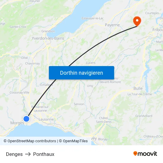 Denges to Ponthaux map