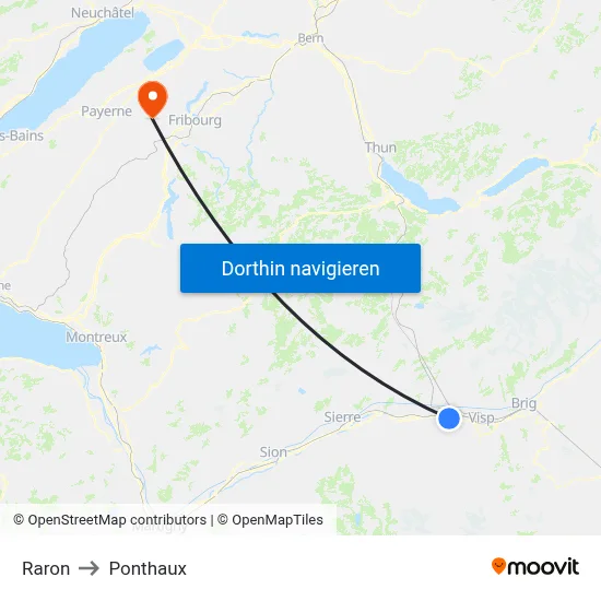 Raron to Ponthaux map