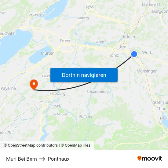 Muri Bei Bern to Ponthaux map