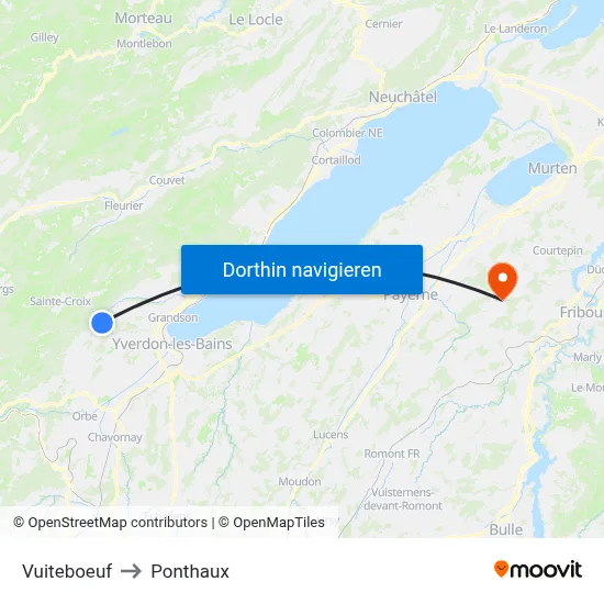 Vuiteboeuf to Ponthaux map