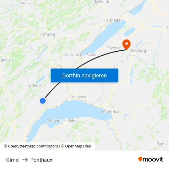Gimel to Ponthaux map