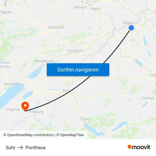 Suhr to Ponthaux map