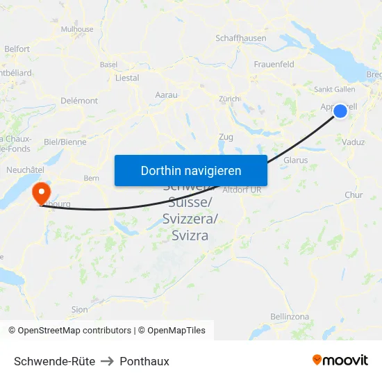 Schwende-Rüte to Ponthaux map