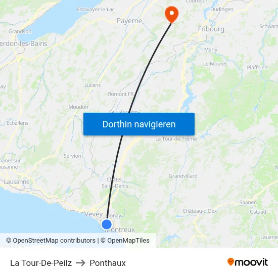La Tour-De-Peilz to Ponthaux map