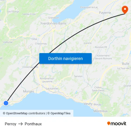 Perroy to Ponthaux map