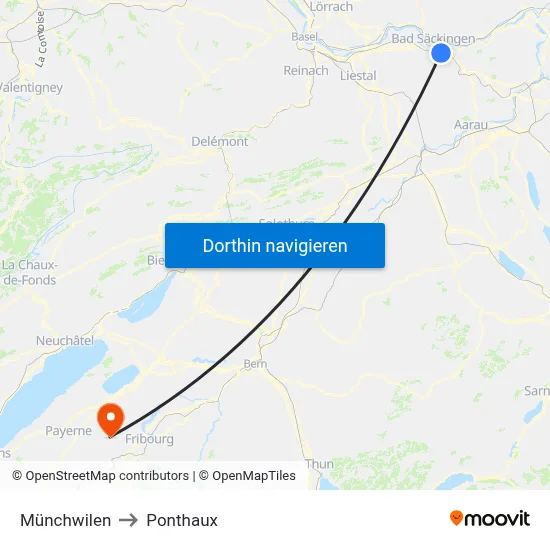 Münchwilen to Ponthaux map