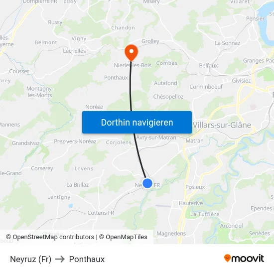 Neyruz (Fr) to Ponthaux map