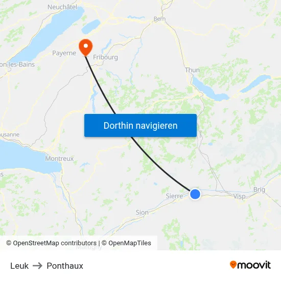 Leuk to Ponthaux map