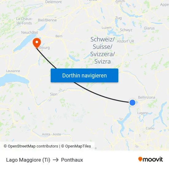 Lago Maggiore (Ti) to Ponthaux map