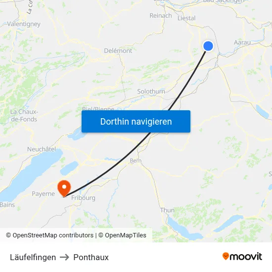 Läufelfingen to Ponthaux map