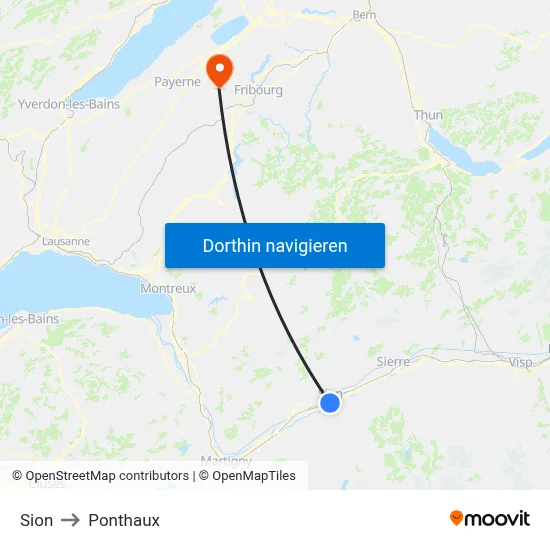 Sion to Ponthaux map