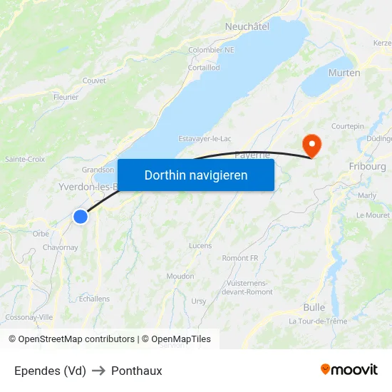 Ependes (Vd) to Ponthaux map