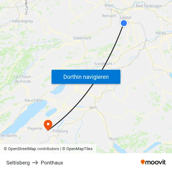 Seltisberg to Ponthaux map