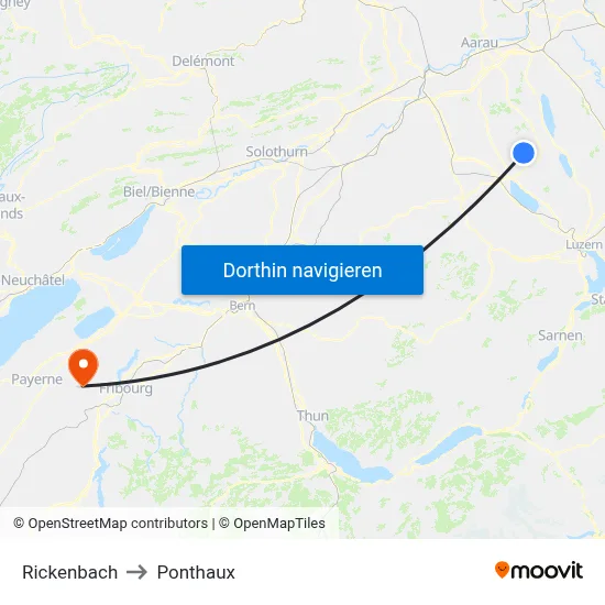 Rickenbach to Ponthaux map