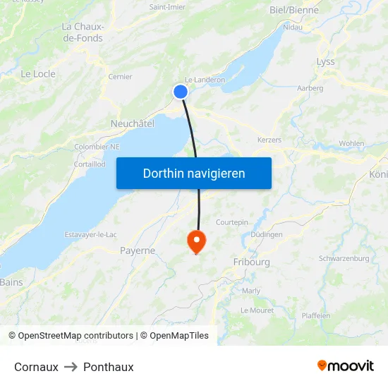 Cornaux to Ponthaux map