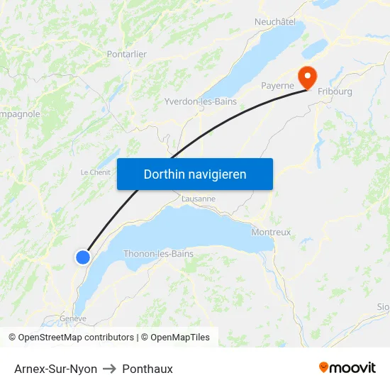 Arnex-Sur-Nyon to Ponthaux map