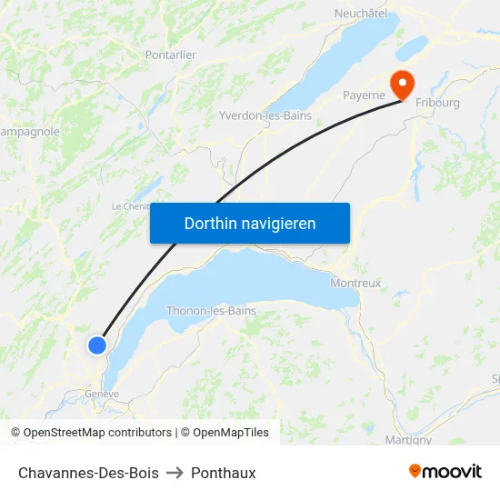 Chavannes-Des-Bois to Ponthaux map