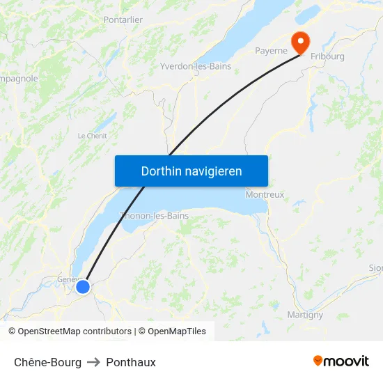 Chêne-Bourg to Ponthaux map