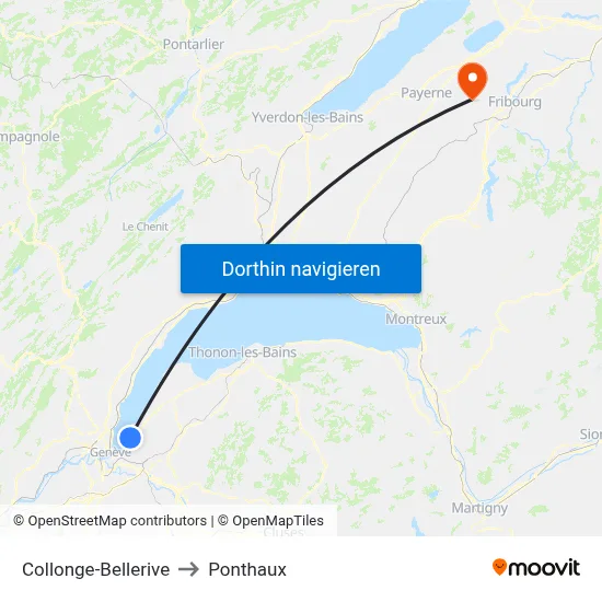 Collonge-Bellerive to Ponthaux map